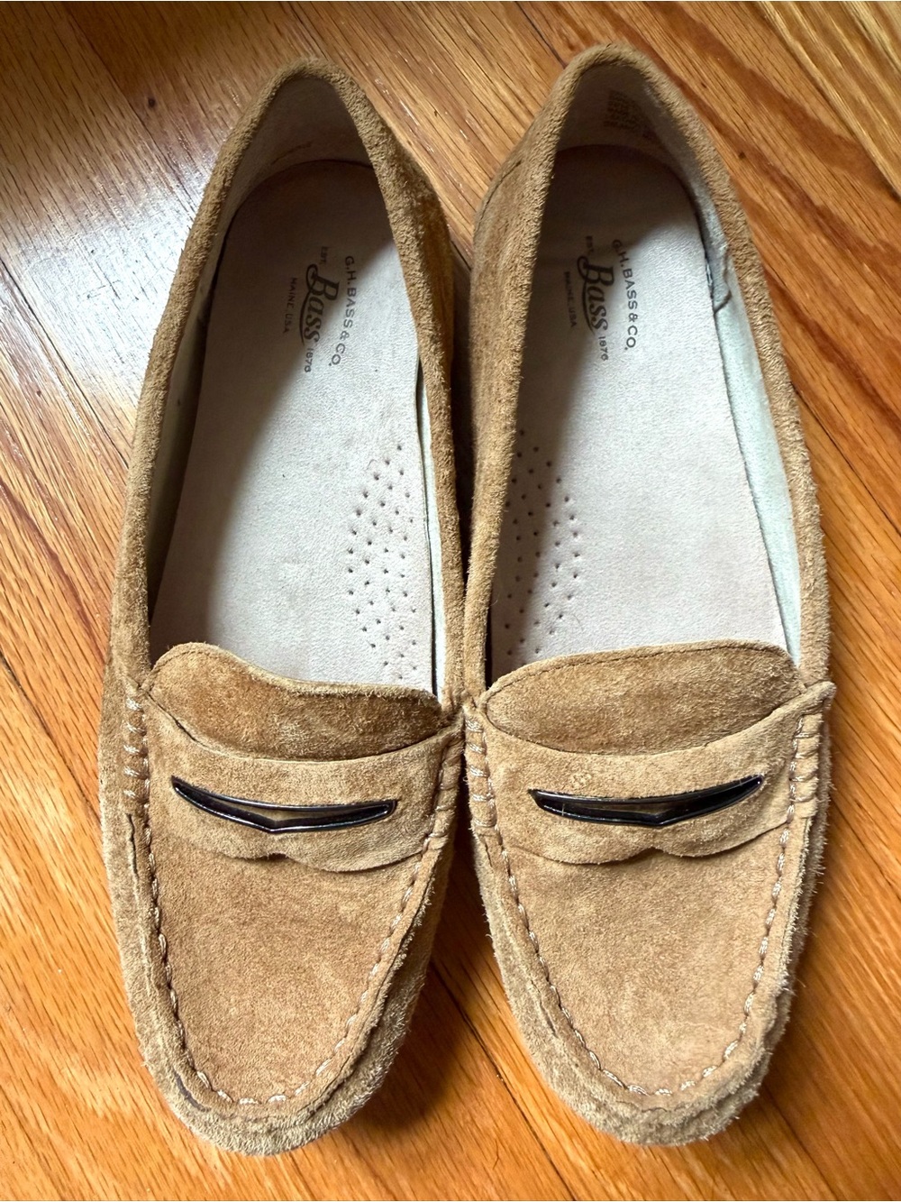 G.H. Bass & Co. Suede Blair Driving Shoes Loafers Moccasin Tan Women’s Size 6.5